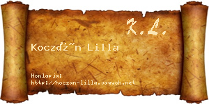 Koczán Lilla névjegykártya